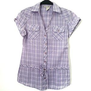 Fun & Flirt Lavender Collar Top - Size S